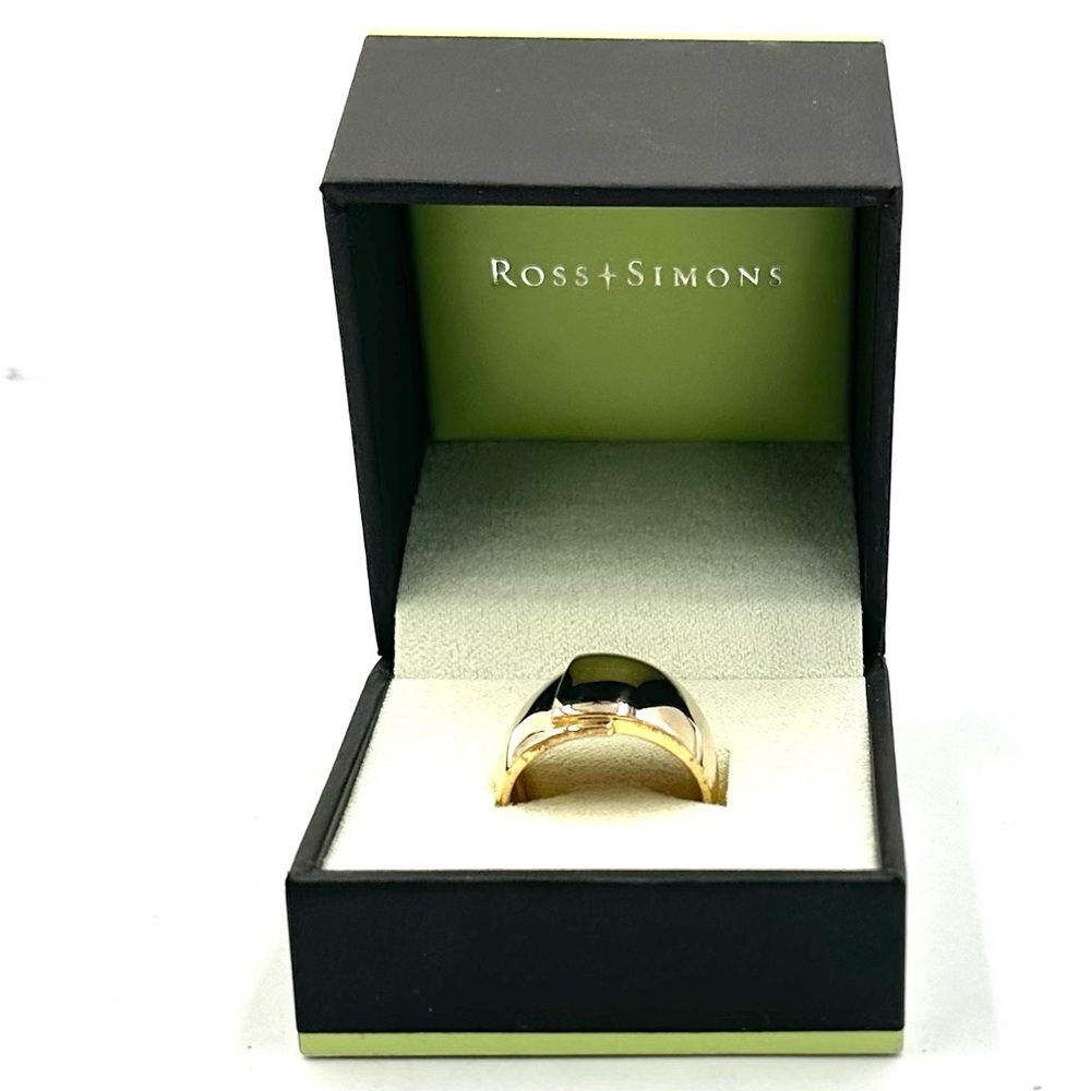 Ross-Simons Polished Sterling Silver Gilt Gold Ring Band Sz 10 NIB